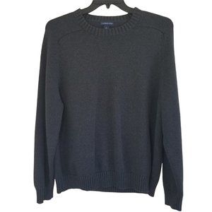 Men's Land's End Knit Pullover Sweater Like New Size XL Charcoal Gray Black